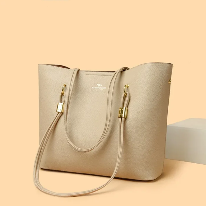 High Quality Brand Solid Color Handbag Soft PU Leather Shoulder Bags for Women Large Capacity Female Shopping Commuting Tote Sac – Bild 20