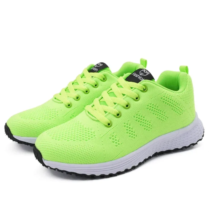 Women's Flat Shoes Solid Color Mesh Breathable Casual Shoes Spring and Summer Anti Slip Wear-resistant Tennis Women Sports Shoes – Bild 4