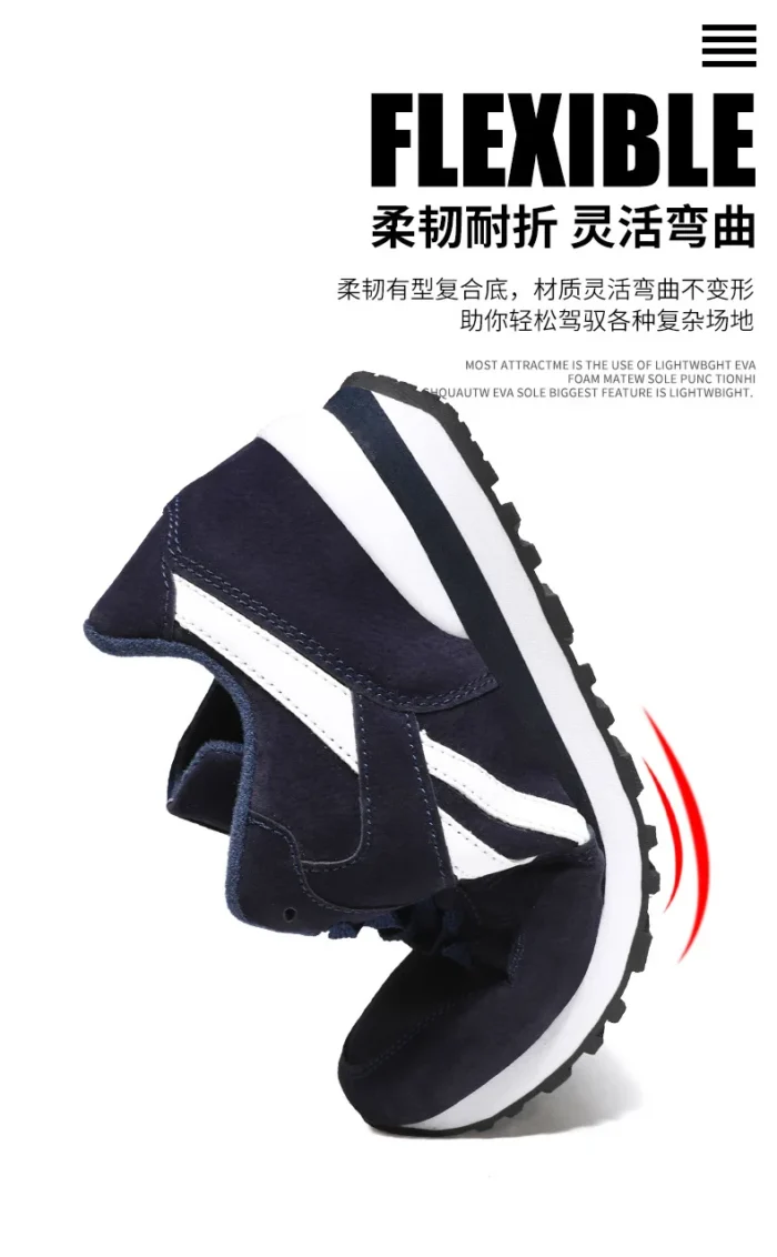 Autumn Men Sneakers Cotton Sports Shoes for Men Male Trainers Outdoor Stylish Shoes Lace-up Flats Non-slip Rubber Sole Blue Grey – Bild 24