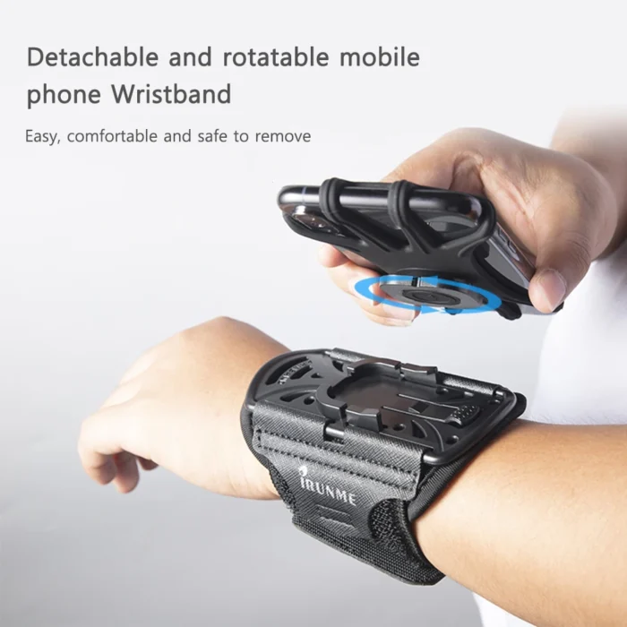 360 Degree Rotation Mobile Phone Holder Wearable Wristband Phone Case Adjustable Phone Wrist Bag Removable for Running Cycling – Bild 1