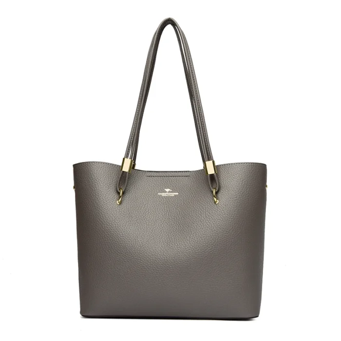 High Quality Brand Solid Color Handbag Soft PU Leather Shoulder Bags for Women Large Capacity Female Shopping Commuting Tote Sac – Bild 11