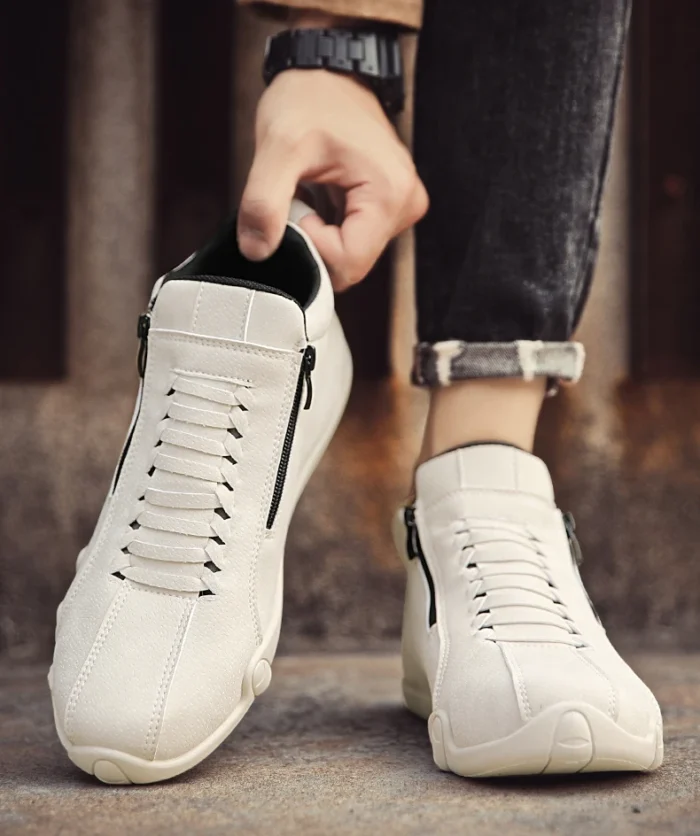 Men's Casual Shoes Side Zipper Short Boots Versatile Flat Bottom Trendy Fashionable Men's Shoes Suitable for Outdoor Sports – Bild 16