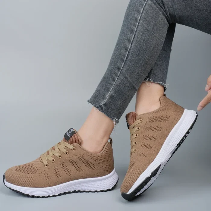Women's Flat Shoes Solid Color Mesh Breathable Casual Shoes Spring and Summer Anti Slip Wear-resistant Tennis Women Sports Shoes – Bild 2