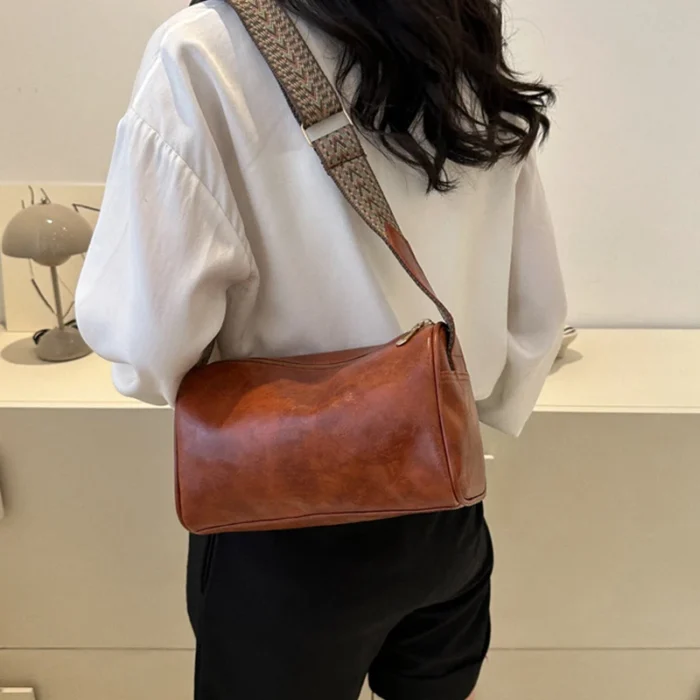 Vintage PU Leather Boston Women Small Handbag and Purse Fashion Designer Crossbody Bag Female Casual Travel Pillow Shoulder Bag – Bild 16