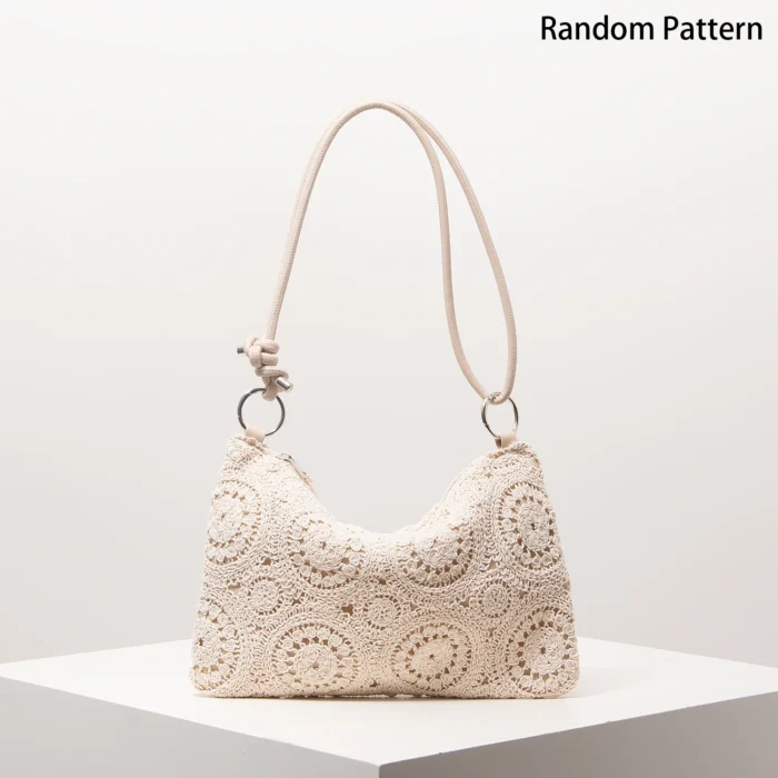 Pattern Hollow Knitting Shoulder Tote Bags for Ladies, Boho Beach Bags for Women, Holiday Outfits, Steaw Purse (Random Pattern) – Bild 21