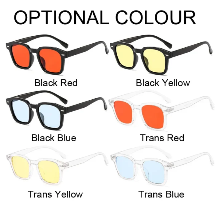Square Vintage Sunglasses Woman Brand Designer Retro Sun Glasses Female Fashion Rivet Red Blue Mirror Style Oculos De Sol – Bild 8
