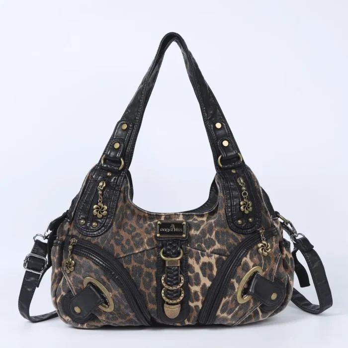 Women Handbags Leopard Bag Top-handle Handbag Fashion Satchel Dumpling Pack Shoulder Bag Tote Bag Hobos Large Purse – Bild 11