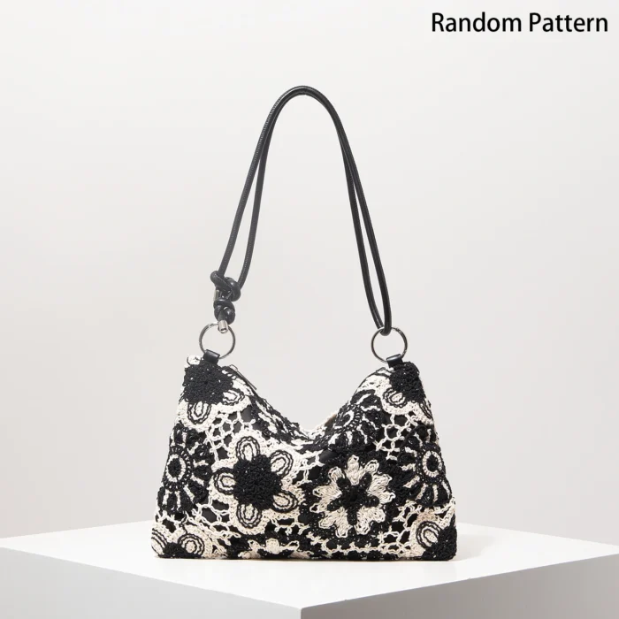 Pattern Hollow Knitting Shoulder Tote Bags for Ladies, Boho Beach Bags for Women, Holiday Outfits, Steaw Purse (Random Pattern) – Bild 12