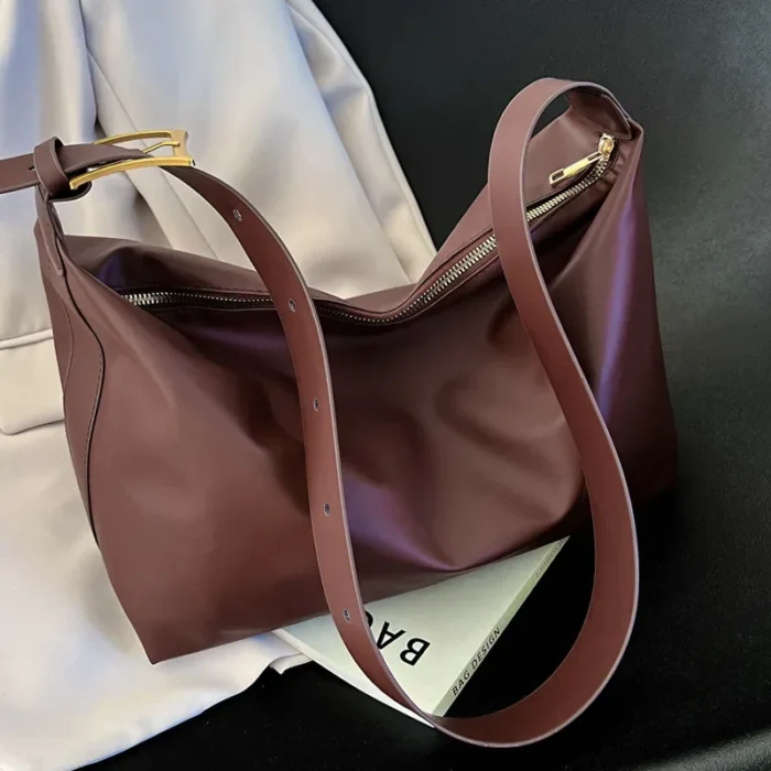 Vintage Pillow Design PU Leather Boston Handbag For Women Casual Large Capacity Shoulder Crossbody Bags Fashion Shopper Totes – Bild 3