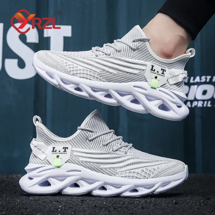YRZL Men Sports Running Black Jogging Shoes Casual Sneakers Outdoor Breathable Mesh Women Light Shock-absorption Sneakers Men – Bild 4