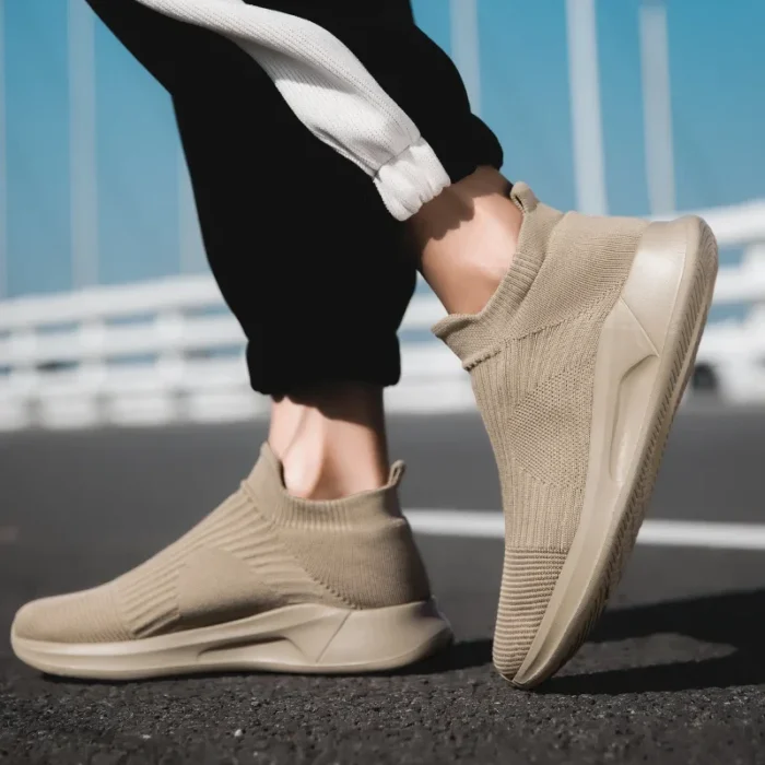 Slip-On Mens Shoes Stretch Fabric New Light Comfortable Walking Casual Shoes for Men Breathable Unisex Men Women Loafers Black – Bild 34