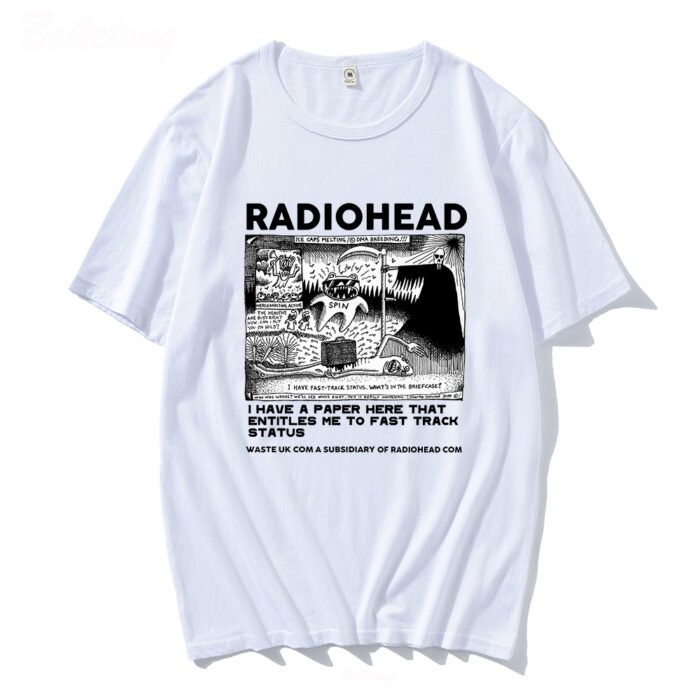 Radiohead T Shirt Men Vintage Classic Tees North America Tour Rock Boy Camisetas Hombre Hip Hop Unisex 100%Cotton Oversized Tops - Image 20