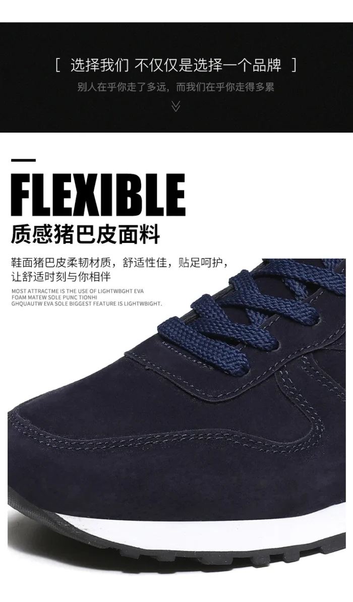 Autumn Men Sneakers Cotton Sports Shoes for Men Male Trainers Outdoor Stylish Shoes Lace-up Flats Non-slip Rubber Sole Blue Grey – Bild 21
