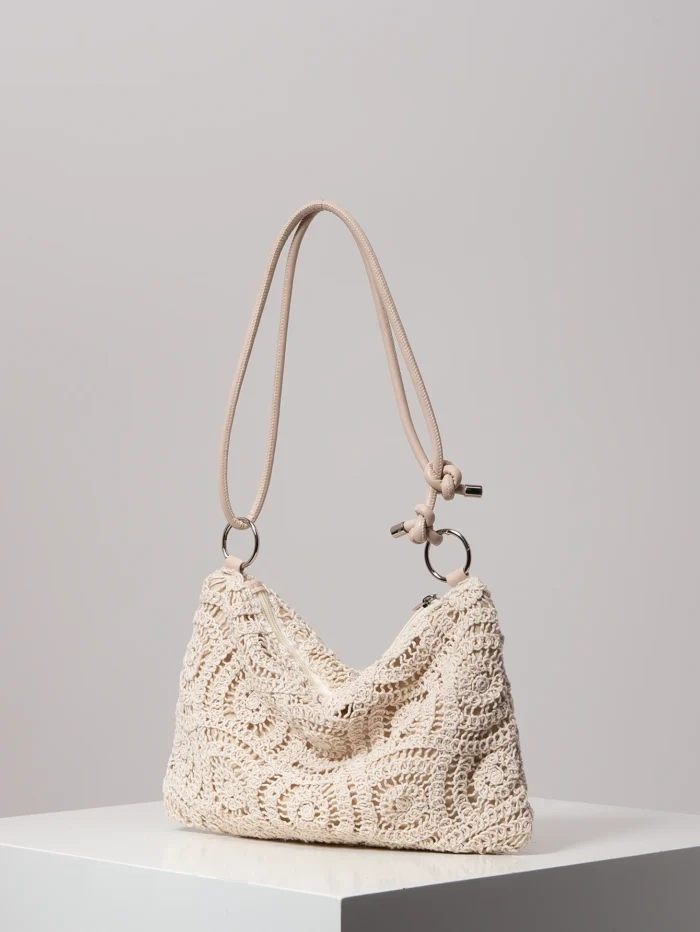 Pattern Hollow Knitting Shoulder Tote Bags for Ladies, Boho Beach Bags for Women, Holiday Outfits, Steaw Purse (Random Pattern) – Bild 18