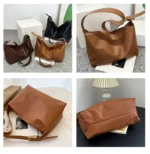 Vintage Pillow Design PU Leather Boston Handbag For Women Casual Large Capacity Shoulder Crossbody Bags Fashion Shopper Totes – Bild 5