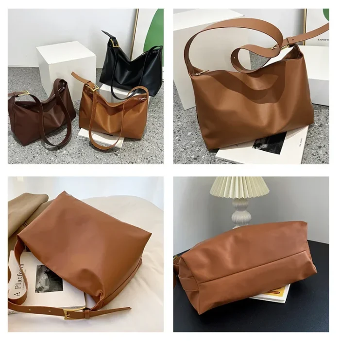 Vintage Pillow Design PU Leather Boston Handbag For Women Casual Large Capacity Shoulder Crossbody Bags Fashion Shopper Totes – Bild 5