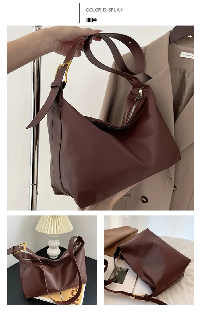 Vintage Pillow Design PU Leather Boston Handbag for Women Casual Large Capacity Shoulder Crossbody Bags Fashion Shopper Totes – Bild 33