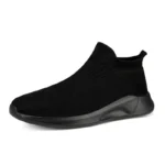 Slip-On Mens Shoes Stretch Fabric New Light Comfortable Walking Casual Shoes for Men Breathable Unisex Men Women Loafers Black – Bild 6