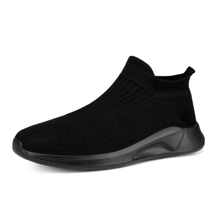 Slip-On Mens Shoes Stretch Fabric New Light Comfortable Walking Casual Shoes for Men Breathable Unisex Men Women Loafers Black – Bild 6