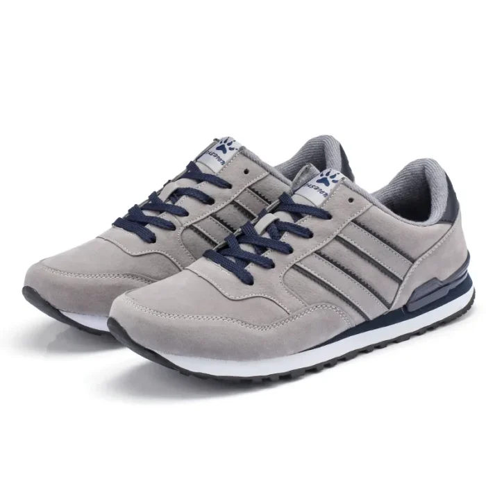 Autumn Men Sneakers Cotton Sports Shoes for Men Male Trainers Outdoor Stylish Shoes Lace-up Flats Non-slip Rubber Sole Blue Grey – Bild 11
