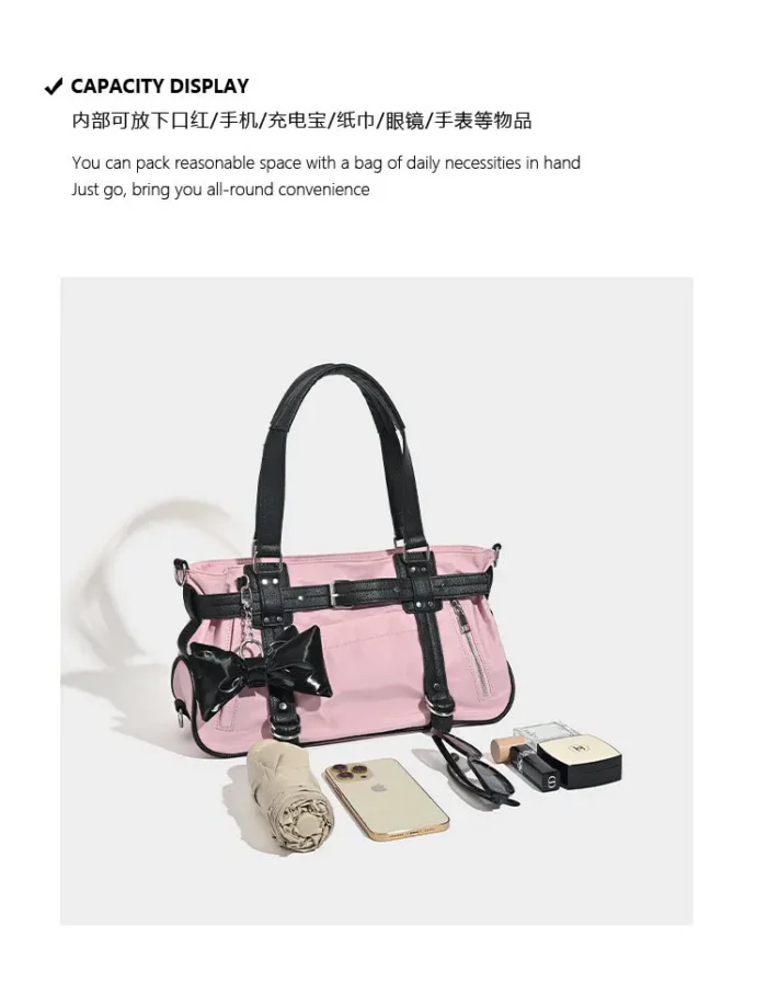 Women Luxury Designer Handbag Pillow Bow Decoration Underarm Bags Purses 2024 New Fashion Large Capacity Shoulder Crossbody – Bild 11