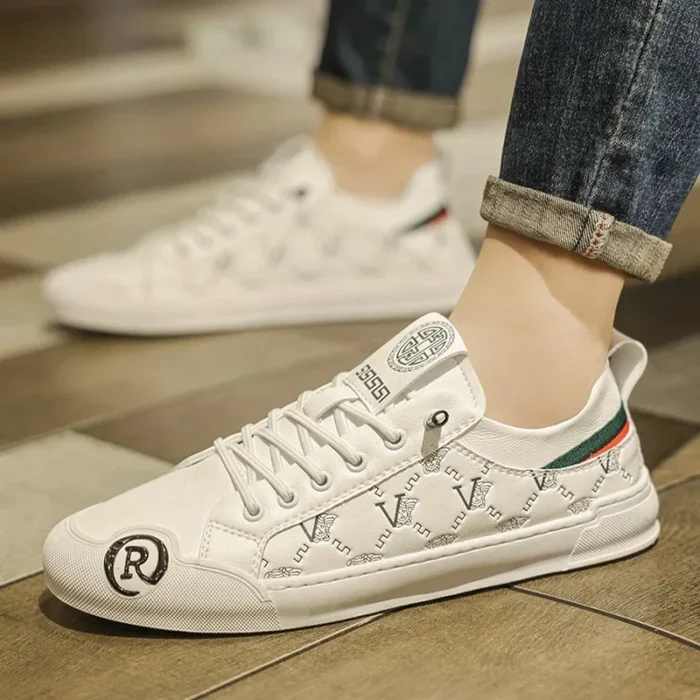 European Station Leather Fashion Men's Sneakers Men Shoes Man Embossed All Fashion Leather Red Casual Shoes for Men Men Shoes – Bild 5
