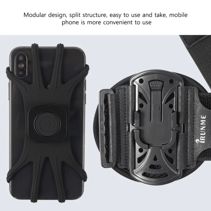 360 Degree Rotation Mobile Phone Holder Wearable Wristband Phone Case Adjustable Phone Wrist Bag Removable for Running Cycling – Bild 3