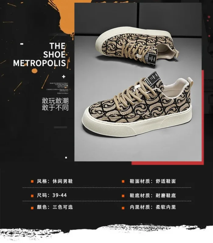 Designer Men Shoes New Prints Male Sneakers Canvas Shoes for Men Trendy Street Skateboard Shoes Spring Autumn Lace Male Footwear - Image 15