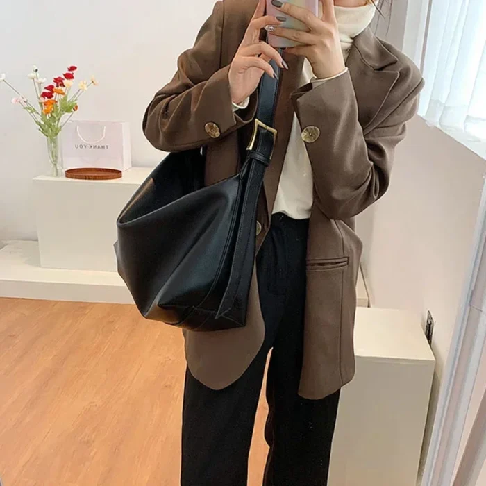 Vintage Pillow Design PU Leather Boston Handbag for Women Casual Large Capacity Shoulder Crossbody Bags Fashion Shopper Totes – Bild 3
