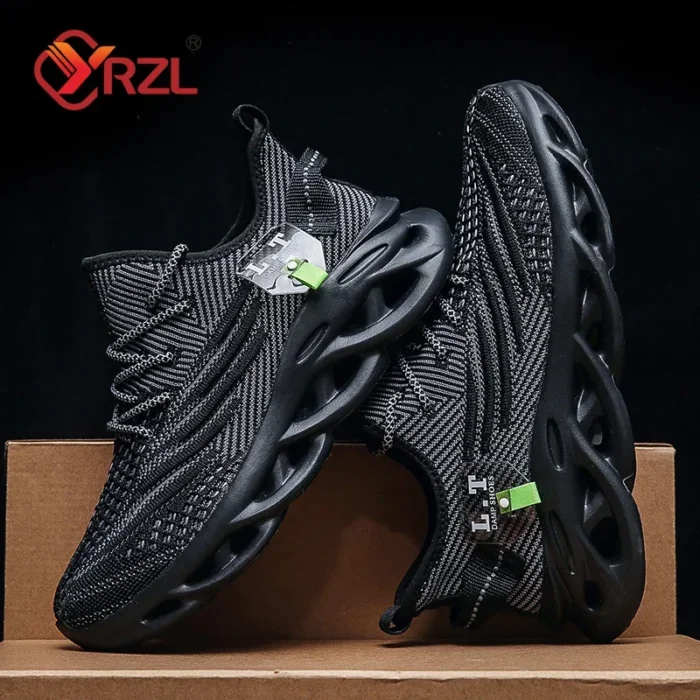 YRZL Men Sports Running Black Jogging Shoes Casual Sneakers Outdoor Breathable Mesh Women Light Shock-absorption Sneakers Men – Bild 2