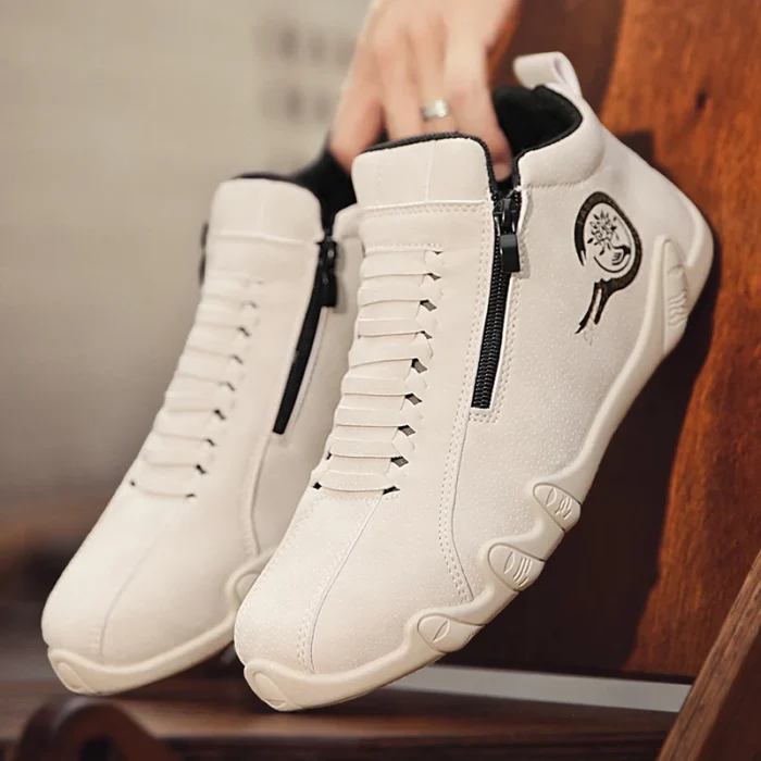 Men's Casual Shoes Side Zipper Short Boots Versatile Flat Bottom Trendy Fashionable Men's Shoes Suitable for Outdoor Sports – Bild 5