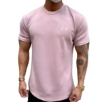 Summer Cotton t Shirt Men Short Sleeve t-Shirt Fitness Gym t-Shirts Training Sport Tee Shirts Fashion Casual Tops Man Clothing - Image 3
