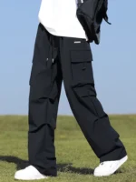 Summer Cargo Pants Men Lightweight Nylon Spandex Ice Silk Cooling Sweatpants Wide Leg Loose Fit Straight Trousers Big Size 8XL – Bild 11