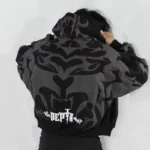 Tiger Gray Sweater Men High Street American Retro Hip Hop Y2K Zipper Hooded Sweater Couple Casual Sweatshirt Unisex Tops NewCoat – Bild 7