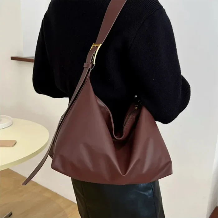 Vintage Pillow Design PU Leather Boston Handbag for Women Casual Large Capacity Shoulder Crossbody Bags Fashion Shopper Totes – Bild 2