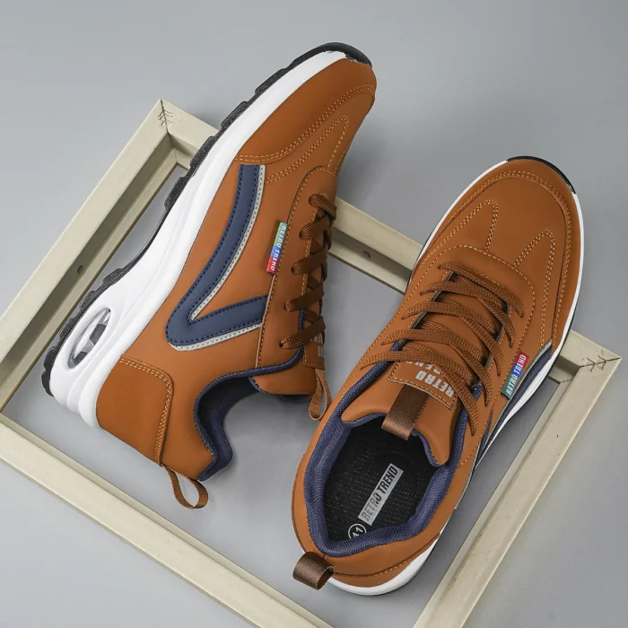 Walking Shoes Men Leather Trendy Outdoor Casual Surface Sneakers Lace-up 2025 New Luxury Design Tennis Shoes for Man – Bild 10