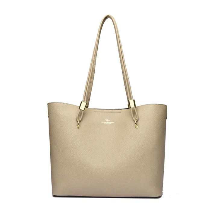 High Quality Brand Solid Color Handbag Soft PU Leather Shoulder Bags for Women Large Capacity Female Shopping Commuting Tote Sac – Bild 7