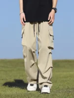 Summer Cargo Pants Men Lightweight Nylon Spandex Ice Silk Cooling Sweatpants Wide Leg Loose Fit Straight Trousers Big Size 8XL – Bild 3