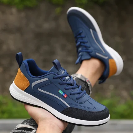 Fashionable White Sports Shoes 2025 Men's Lace Up Casual Shoes Spring and Summer Street Fashion Comfortable Daily Walking Shoes