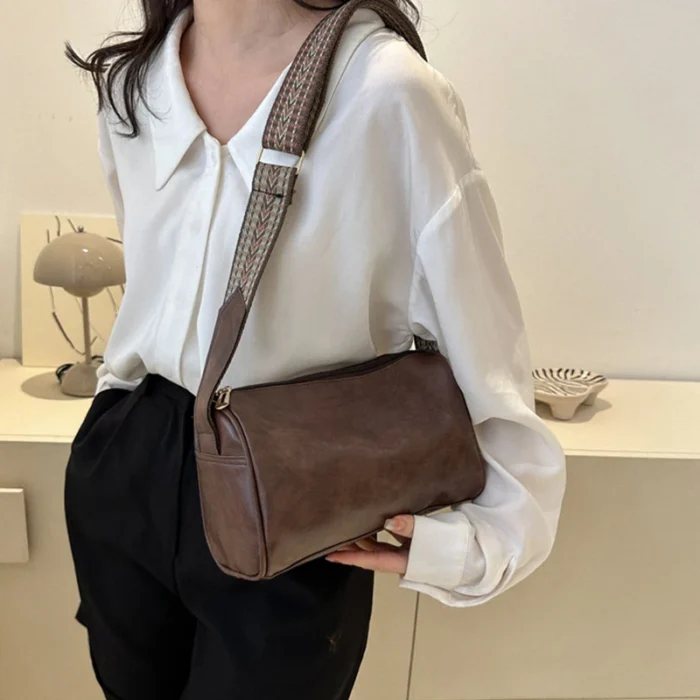 Vintage PU Leather Boston Women Small Handbag and Purse Fashion Designer Crossbody Bag Female Casual Travel Pillow Shoulder Bag – Bild 13