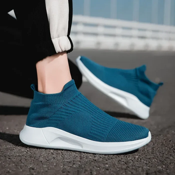 Slip-On Mens Shoes Stretch Fabric New Light Comfortable Walking Casual Shoes for Men Breathable Unisex Men Women Loafers Black – Bild 2