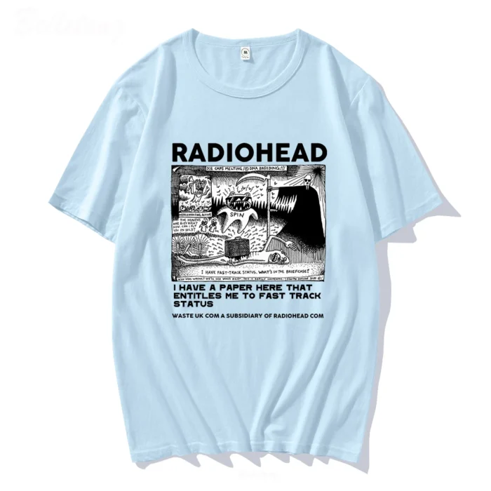 Radiohead T Shirt Men Vintage Classic Tees North America Tour Rock Boy Camisetas Hombre Hip Hop Unisex 100%Cotton Oversized Tops - Image 11