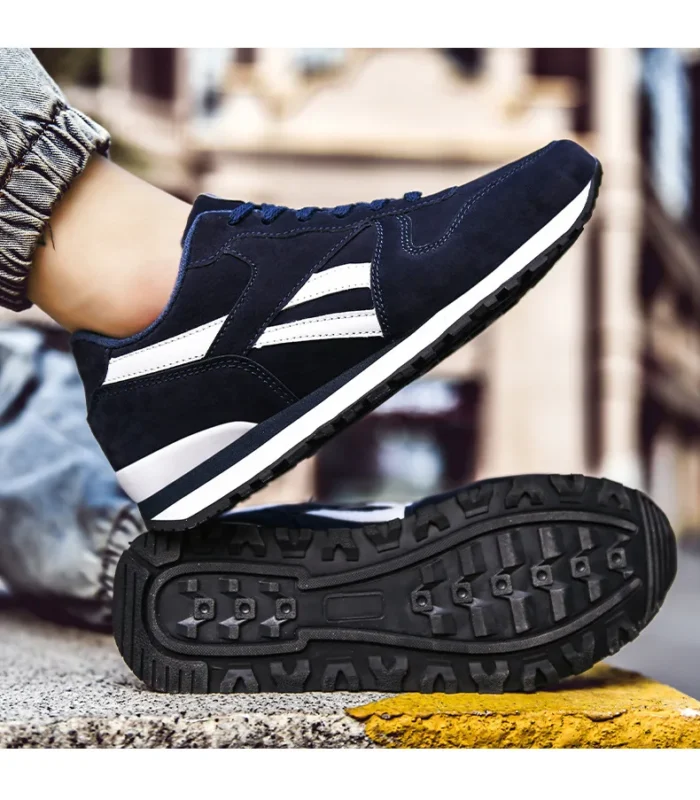 Autumn Men Sneakers Cotton Sports Shoes for Men Male Trainers Outdoor Stylish Shoes Lace-up Flats Non-slip Rubber Sole Blue Grey – Bild 27