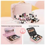 Professional Makeup Bag Extra Large Cosmetic Train Case Make Up Brush Organizer Storage Box Manicure Artist Bags with Dividers – Bild 14