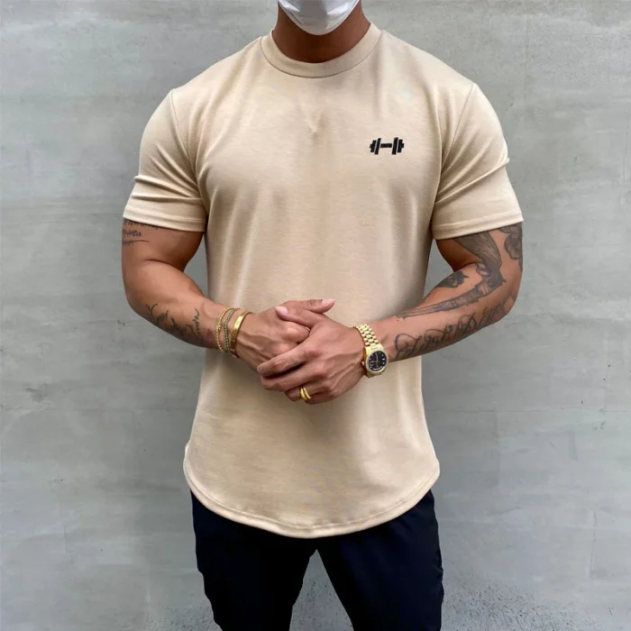 Summer Cotton t Shirt Men Short Sleeve t-Shirt Fitness Gym t-Shirts Training Sport Tee Shirts Fashion Casual Tops Man Clothing - Image 13