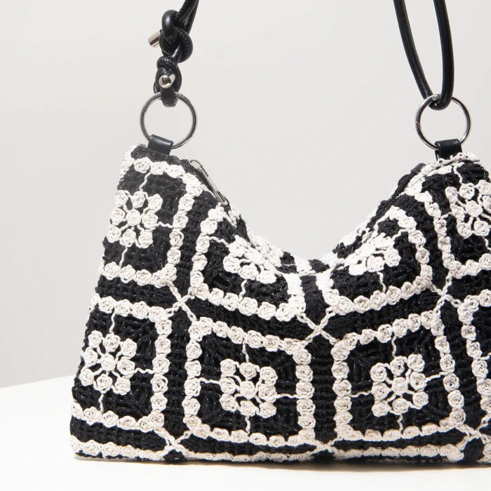 Pattern Hollow Knitting Shoulder Tote Bags for Ladies, Boho Beach Bags for Women, Holiday Outfits, Steaw Purse (Random Pattern) – Bild 37