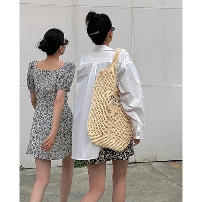 Luxury Design Women Plaited Raffia Straw Bag Large Capacity Casual Tote Handbag Hollow Summer Beach Vacation Shoulder Bag – Bild 13