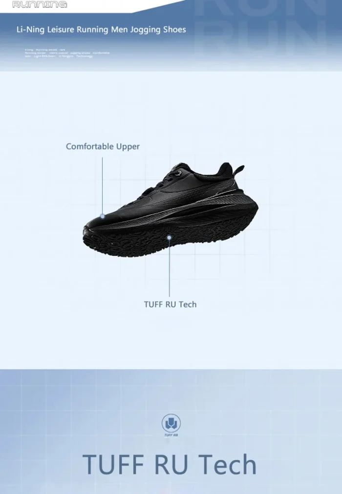 Li-Ning Men LN FLOW Running Jogger Shoes TUFF RB Cushion Comfortable Breathable LiNing Leisure Sports Sneakers AGLU089 – Bild 10
