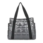 Fashion Checkered Quilted Pure Color Shoulder Bag Women Casual Nylon Handbags – Bild 10