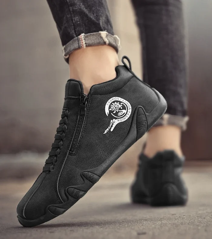 Men's Casual Shoes Side Zipper Short Boots Versatile Flat Bottom Trendy Fashionable Men's Shoes Suitable for Outdoor Sports – Bild 25